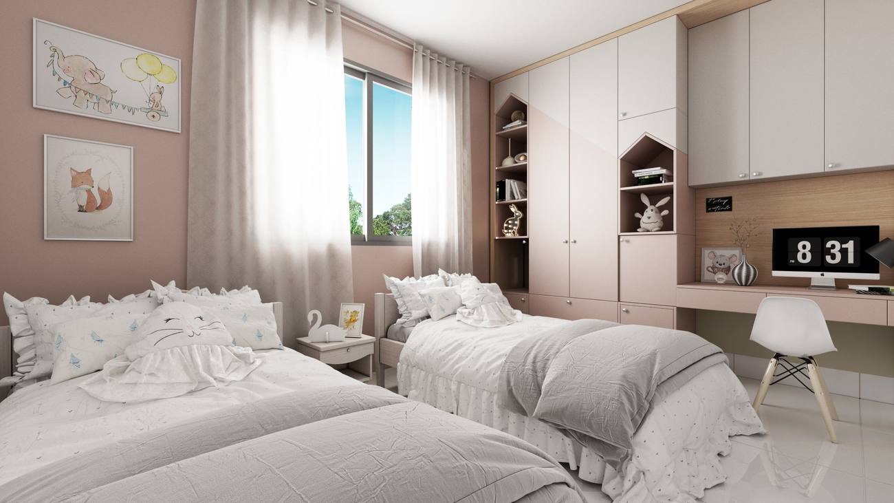Suíte decorada como quarto infantil